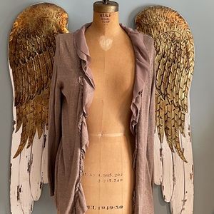 Elle Brown Ruffle Cardigan